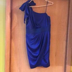 Caché royal blue one shoulder dress